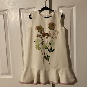 Victoria Beckham For Target Girls Sleeveless Floral Cream Color Dress
